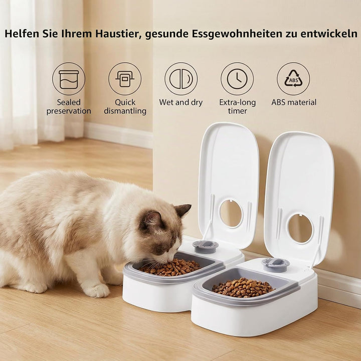 2 x automatischer Futternapf für Katzen und Hunde