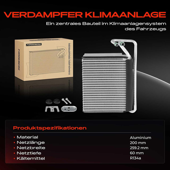 Frankberg Klimaverdampfer Klimaanlage Kompatibel mit 3er E46 316 318 320 323 325 328 330 1.6L-3.0L 1