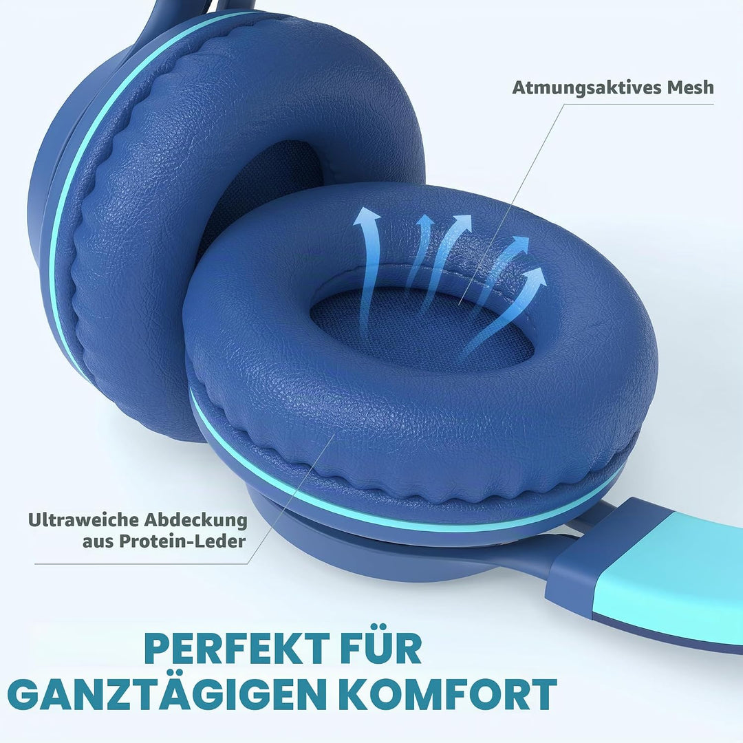 AILIHEN C8 Kopfhörer mit Kabel und Mikrofon, faltbar und verstellbar, On-Ear-Headsets, Lautstärkereg