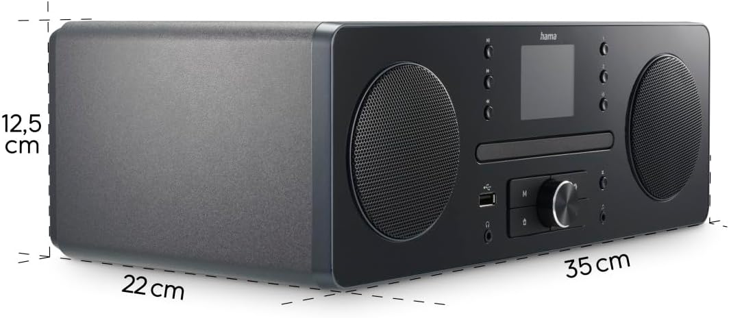 Hama Digitalradio DR1560CBT, DAB+/FM/CD/Bluetooth® RX, Schwarz