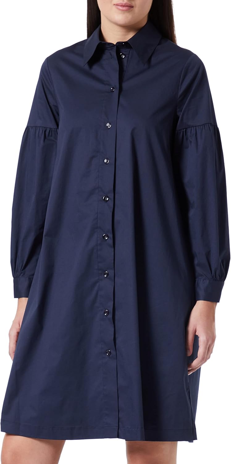 Seidensticker Damen Kleid - Fashion - Regular Fit - tailliert - Stretch – Langarm 38 Dunkelblau, 38