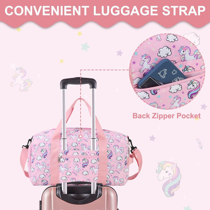 Sporttasche Kinder Mädchen,RAVUO Wasserdicht Reisetasche Trainingstasche Mit Nassraum, Duffle Bag Sc