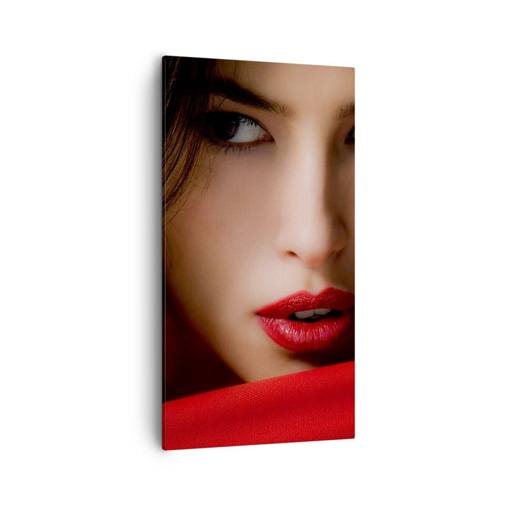 Bilder auf Leinwand 55x100cm Leinwandbild mit Rahmen Schönheit brünette eleganc mädchen Gross Wandde