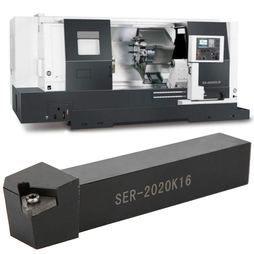 Jeanoko 10 Stück 16ER AG60 Messereinsatzschneider Einsätze Set + SER2020K16 CNC-Drehmaschine Drehwer