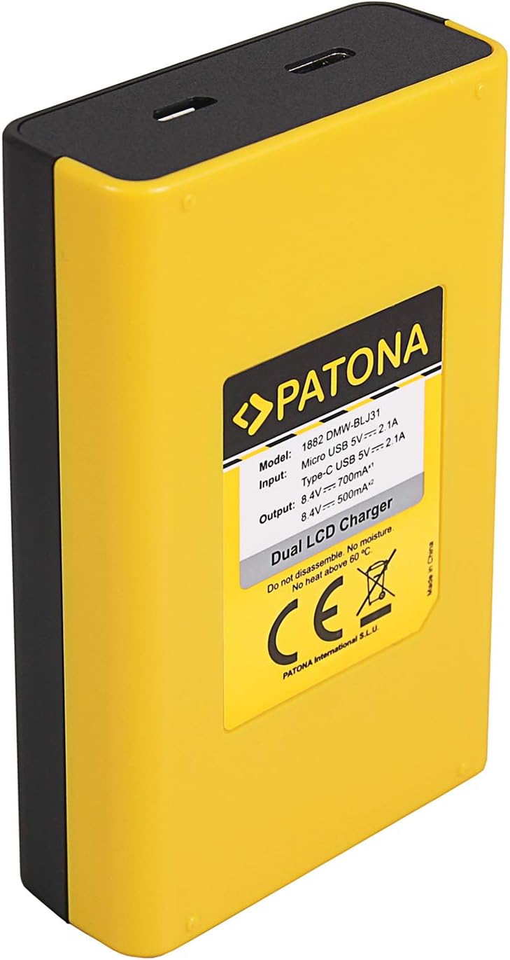 PATONA Platinum (2X) Ersatz für Akku Panasonic DMW-BLJ31 (3500mAh) - Dual LCD Ladegerät 1882 (Eingan
