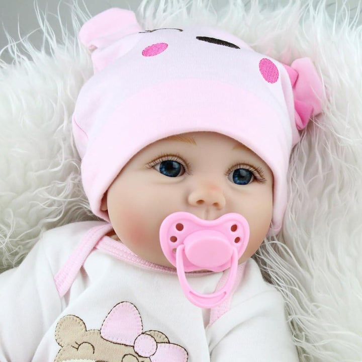 ZIYIUI 22Zoll Reborn Babypuppe Babys Puppe wie Echtes Baby Weiche Silikon Vinyl echt Babypuppen Lebe