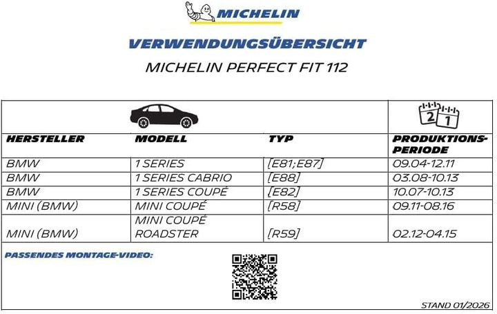 MICHELIN Scheibenwischer Set ECO112 | BMW 1, Mini Coupe | 500/500mm | Nachhaltige Verpackung