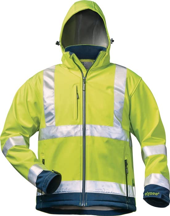 *SAM* WARNSCHUTZ-SOFTSHELLJACKE ELYSEE GELB/MARINE, EN 471/3