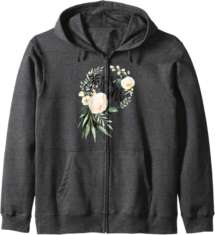 Future Mrs wedding peach floral and foliage engagement Kapuzenjacke