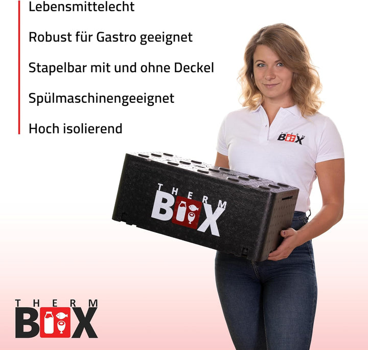 THERM BOX Profi Styroporbox 20BL mit 3X Kühlakku für Kühlbox 20L Innen: 45,7x25,8x17cm Transportbox