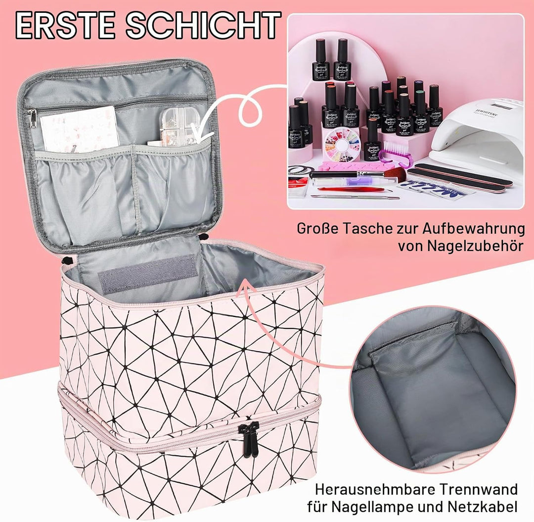 Nagellack Aufbewahrung Organizer Tasche, Doppelschicht Nagellack Aufbewahrungsbox Tasche Organizer f