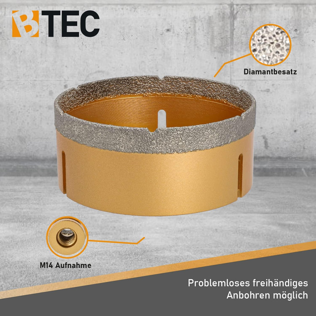 BTEC Fliesenbohrkronen mit M14 Aufnahme für Feinsteinzeug Fliesen Bodenfliesen Granitfliesen Naturst