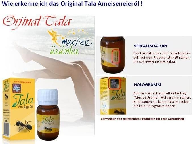 4x Tala Ant Egg Oil Ameiseneieröl Haarentfernungsöl Tüy Dökücü Hair Removal Karınca Yumurta Yağı