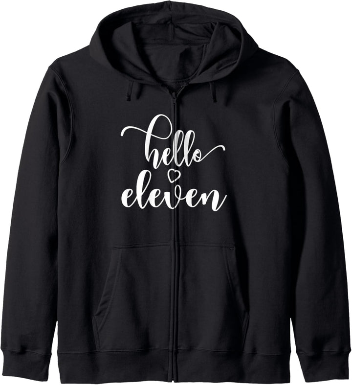 11. Geburtstag, für Mädchen, Hello Eleven, 11 Jahre, niedlich Kapuzenjacke
