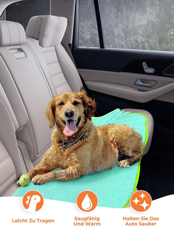 Bademantel für Hunde, Hundebademantel Aus Mikrofaser, Verstellbares Halsband Mit Klettverschluss Sch