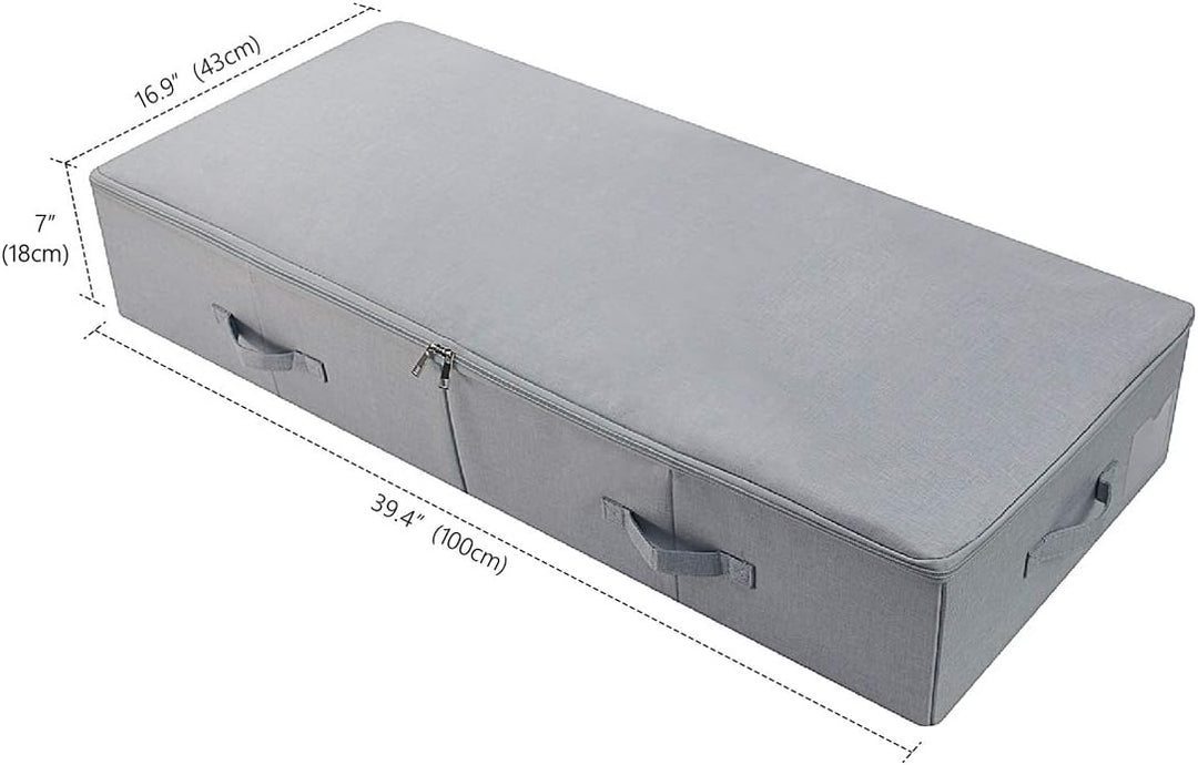 2er-Pack, 100X 43X 18cm, 3-seitiger Reissverschluss Unterbett, Kleiderschrank Kleidung, Schuhe Aufbe