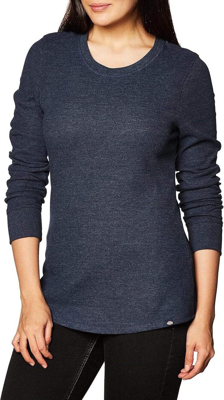 Dickies Damen Long Sleeve Crew Neck Thermal Arbeits-T-Shirt 1X Tinte Navy Single Dye, 1X Tinte Navy