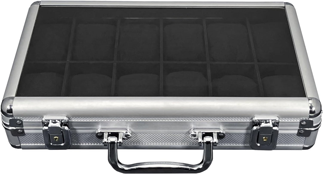 MR Maestro Relojero - Robuste Aluminium Uhrenbox | Platz für 12 Uhren und Schmuck | Ideal für Herren