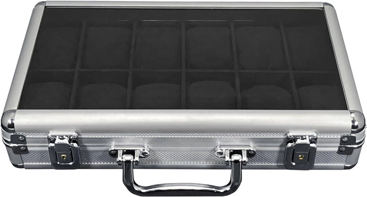 MR Maestro Relojero - Robuste Aluminium Uhrenbox | Platz für 12 Uhren und Schmuck | Ideal für Herren