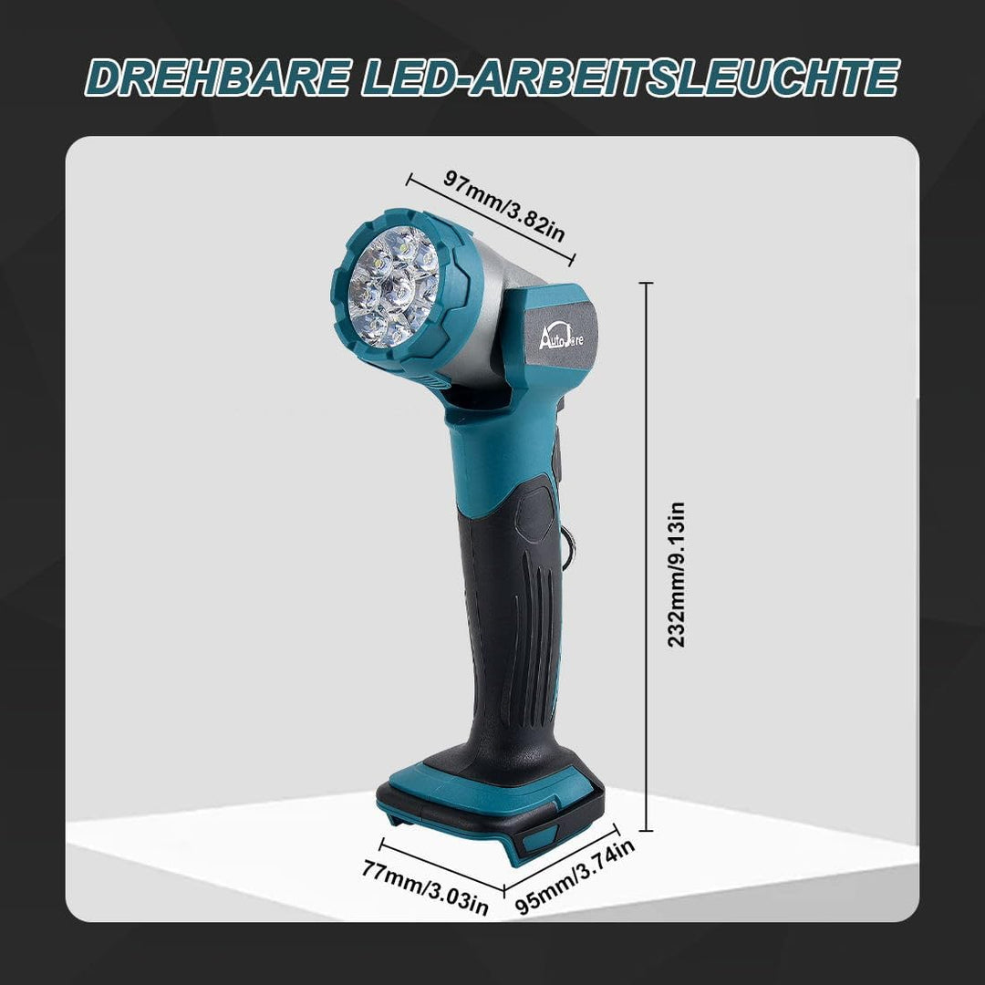 LED Taschenlampe für Makita 18V Batterie 30W Tragbarer Arbeitsleuchte 3000LM Akku-Lampe für Camping,