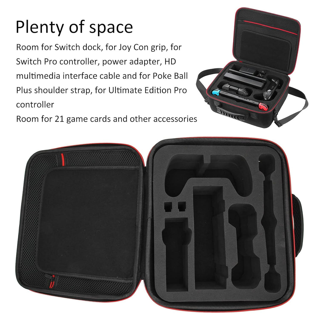 Annadue Tragetasche für Nintendo Switch/Switch OLED Modell (2021), Tragbare Reisetragetasche, Hartsc