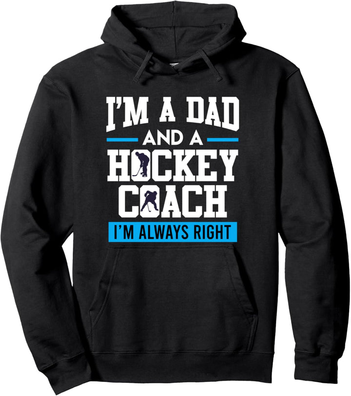 Papa und Hockey Coach Eishockey Papa Pullover Hoodie