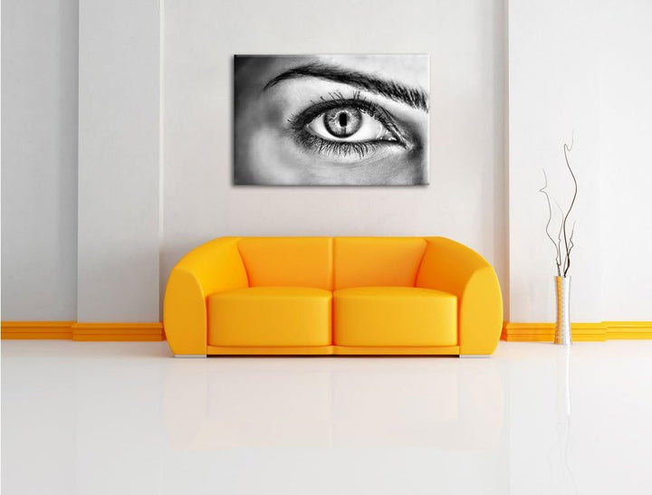 Pixxprint Auge Einer Frau als Leinwandbild/Grösse: 100x70 / Wandbild/Kunstdruck/fertig bespannt, 100