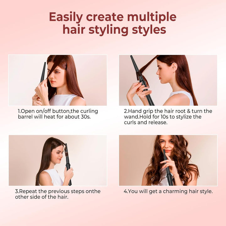 Konischer Lockenstab aus Keramik für Natürliche Wellen Locken Conical Curling Wand Lockenwickler Loc