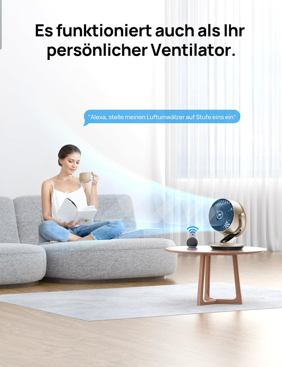 Dreo 28dB Leiser Smart Tischventilator für Schlafzimmer Büro, Ventilator mit Fernbedienung Kühlung 2