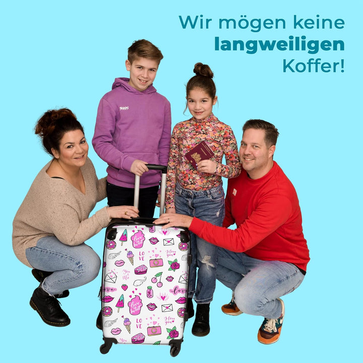 NoBoringSuitcases.com® Kindertrolley Mädchen Reisekoffer mit Rollen Carry on Luggage Koffer Kinder -