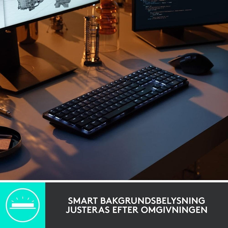 Logitech MX Mechanische kabellose beleuchtete Performance-Tastatur, Klickende Tasten, Hintergrundbel