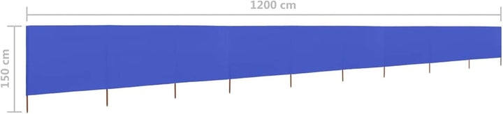9 Paneele Windschutz Stoff 1200x120cm Azurblau Camping Windschutz Blocker Windblocker Garten Strand