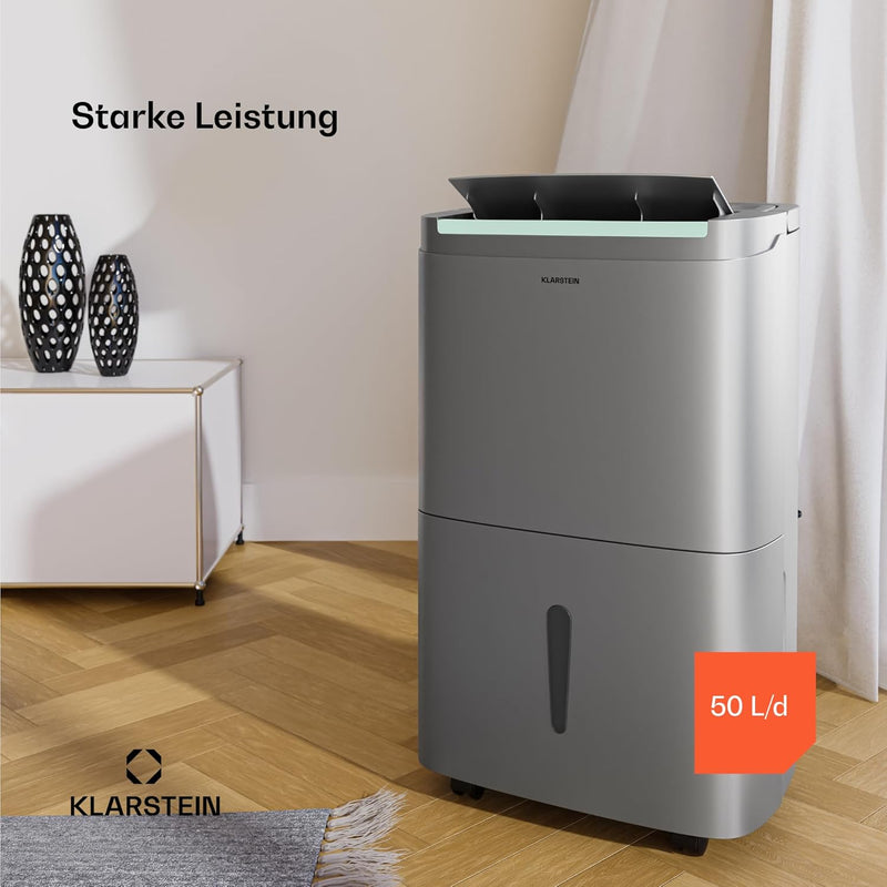 Klarstein DryFy Connect 50L Luftentfeuchter - 50L/Tag, WLAN-App-Steuerung, 7L Tank, 24h Timer, Autom