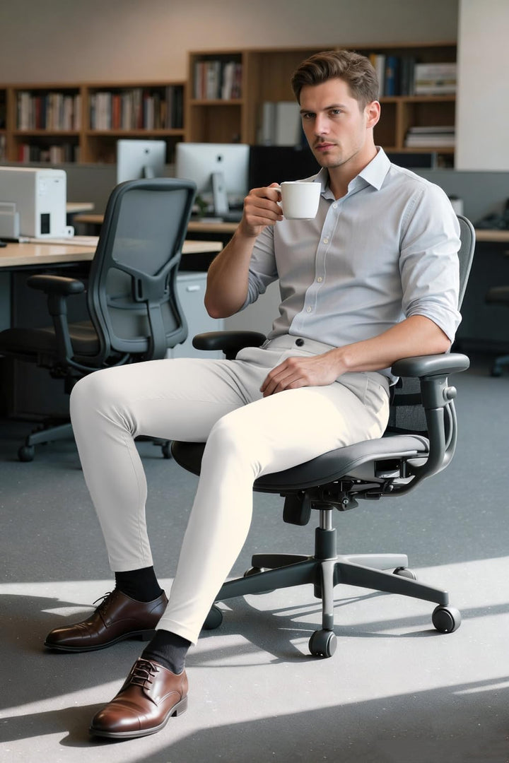 GINGTTO Herren Chino Hose Skinny Stretch Flat-Front Smart Stoffhose | Super Stretchy,Flat Front Chin
