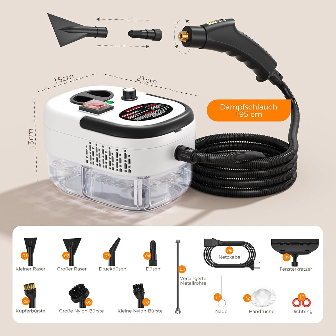 Dampfreiniger Handgerät, Hochdruck Dampfreiniger, Steam Cleaner Chemikalienfreier Hochdruck-Dampf –
