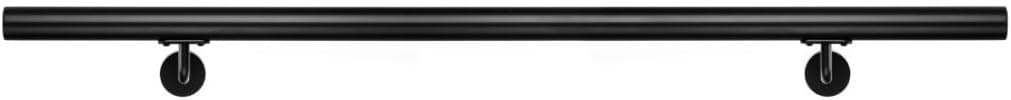 Sellon24 Wandhandlauf Edelstahl AISI 304 Ø42,4 mm pulverbeschichtet Schwarz RAL 9005 - FlowDrill-Gew