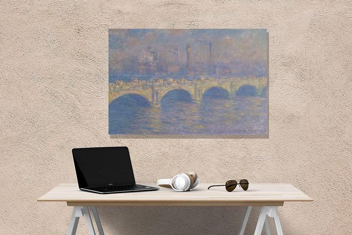 Waterloo Bridge in London von Claude Monet Leinwandbilder, gerahmt, 86 x 61 cm