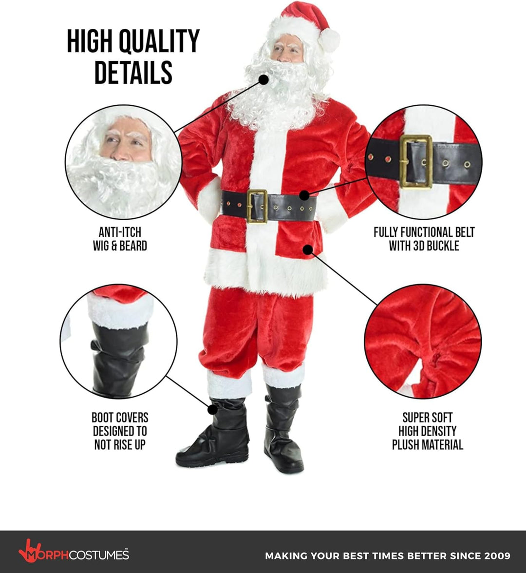 Morph Weihnachtsmann Kostüm Herren, Weihnachtsmann-Kostüm, Nikolauskostüm Mann, Santa Claus XL, XL