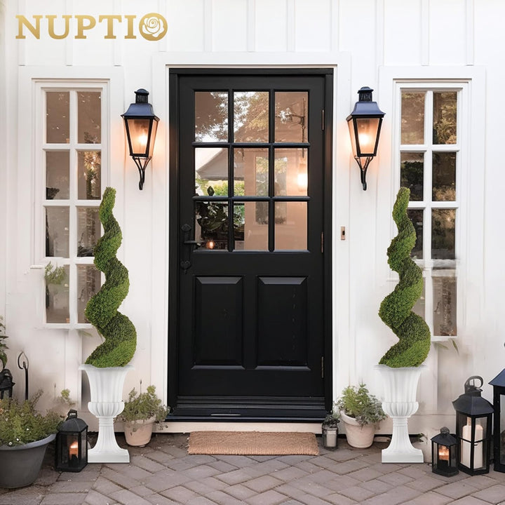 NUPTIO 2 Stück Blumenschale Pflanzschale Blumenkübel, Dekorative Urne aus Kunststoff mit Einer Höhe