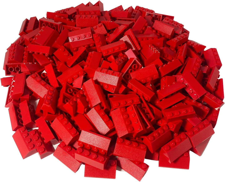 LEGO® 2x4 Dachsteine Schrägsteine Rot 100 Stück Haus Dach - Bausteine für kreative Konstruktionen -