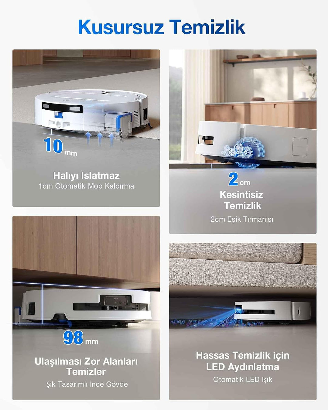 ECOVACS DEEBOT T80 OMNI Saugroboter mit Wischfunktion, 18.000 Pa, OZMO ROLLER Wischwalze mit kontinu
