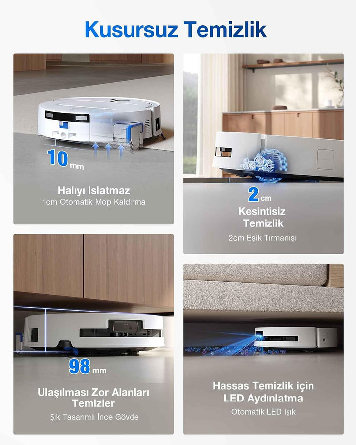 ECOVACS DEEBOT T80 OMNI Saugroboter mit Wischfunktion, 18.000 Pa, OZMO ROLLER Wischwalze mit kontinu