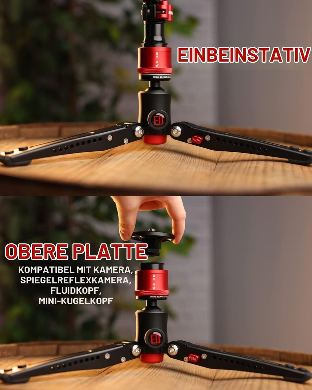 IFOOTAGE Mini Stativ für Kamera,Mini Kamerastativ,Handy Stativ mit Aluminium,Tischstativ für Fotogra