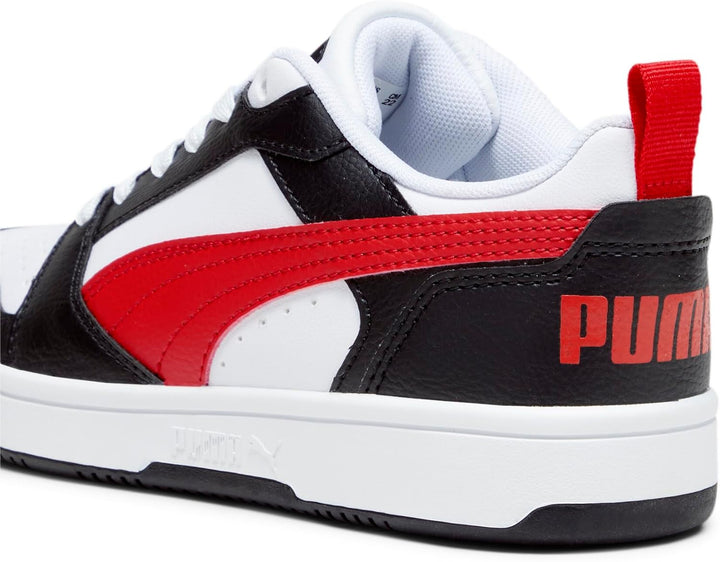 PUMA Unisex Kinder Rebound V6 Lo Jr Sneaker, Puma White For All Time Red Puma Black