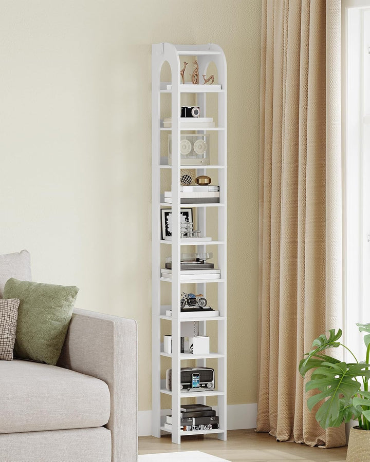 Hzuaneri Vertikales Schuhregal, 11 Ebenen Schmale Schuhregale, Holz-Schuh-Organizer für Schrank, Ein