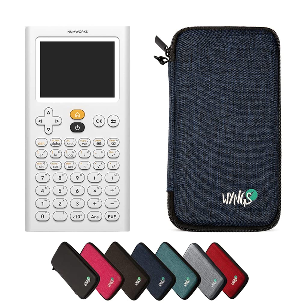CALCUSO Sparpaket: NumWorks Schulrechner + WYNGS Schutztasche blau + Erweiterte Garantie von CALCUSO