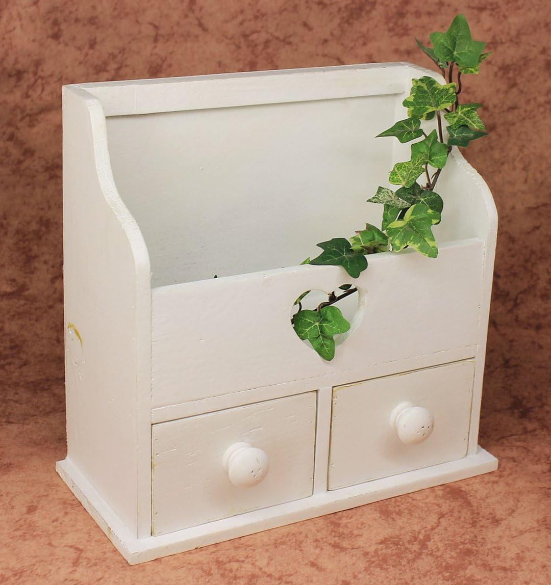 Minikommode Kommode mit 2 Schubladen 12236 Regal 28 cm Schmuckkasten Shabby Regal