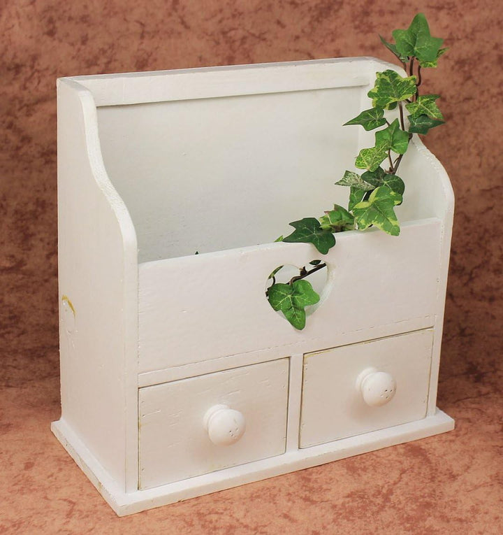 Minikommode Kommode mit 2 Schubladen 12236 Regal 28 cm Schmuckkasten Shabby Regal