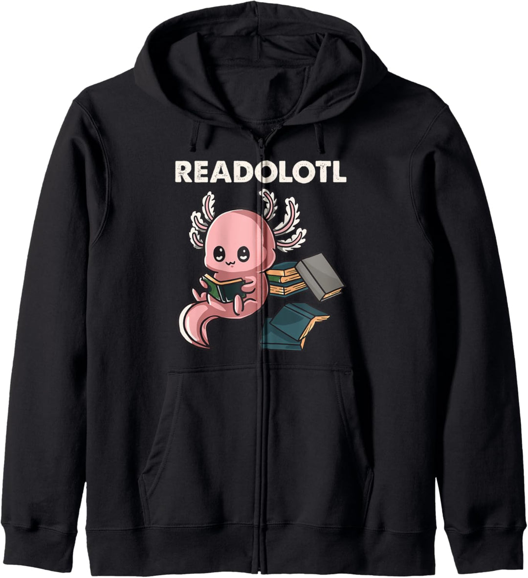 Readolotl Axolotl liest Buch Amphibie Literatur Leser Kapuzenjacke