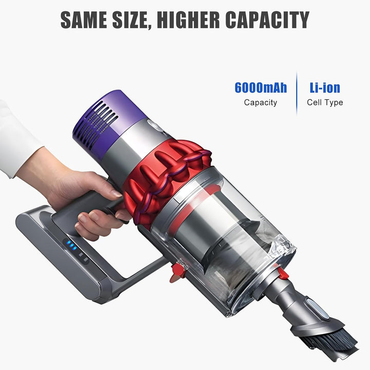 Vunzo 6000mAh Replacement Battery for Dyson Battery Compatible Dyson Animal Absolute Motörhead V10 F